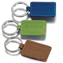 Rectangular Recycled Leather Key Chains